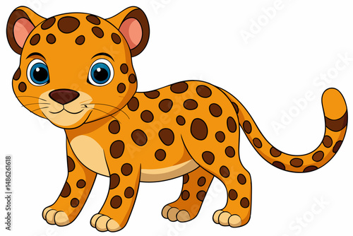 leopard cartoon vector on white background