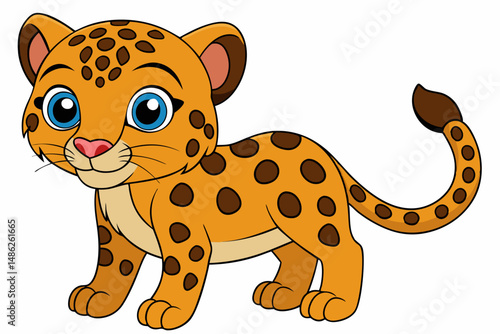 leopard cartoon vector on white background