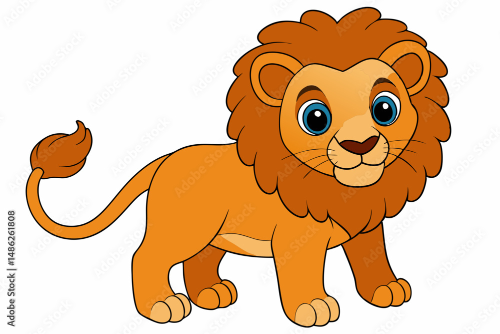 lion cartoon vector on white background lion cartoon vector on white background