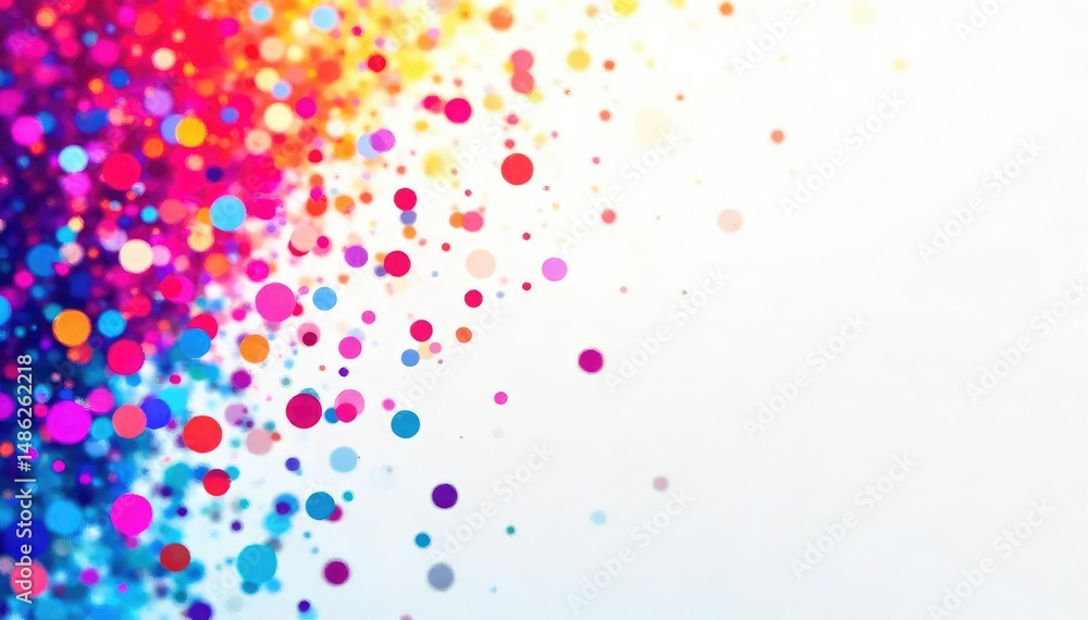 Vibrant confetti bursts in a rainbow of colors against a white background , element, shine Vibrant confetti bursts in a rainbow of colors against a white background , element, shine