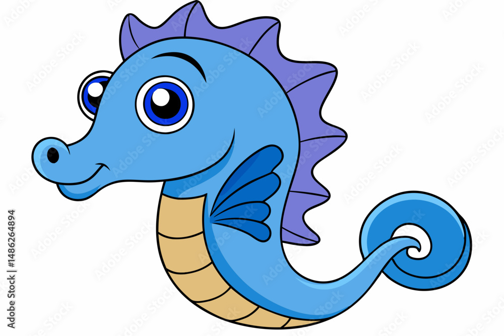 Fototapeta premium seahorse vector on white background