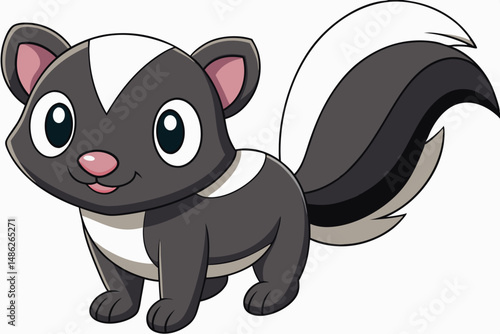 skunk vector on white background