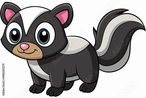 skunk vector on white background