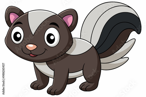 skunk vector on white background