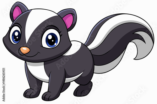 skunk vector on white background