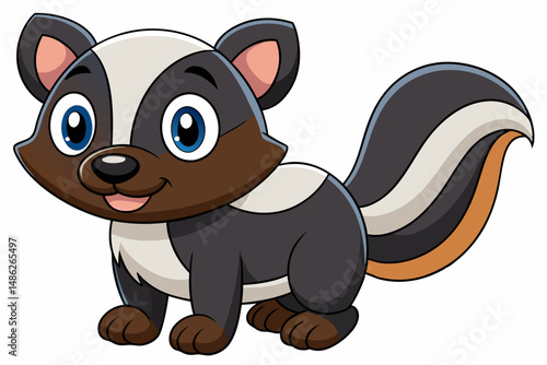 skunk vector on white background