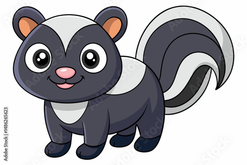 skunk vector on white background