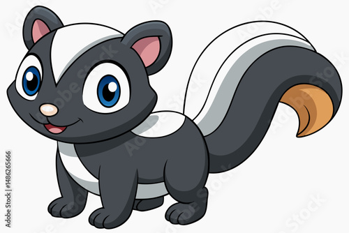 skunk vector on white background