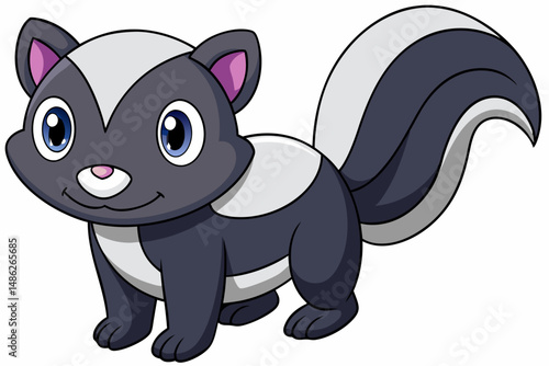 skunk vector on white background