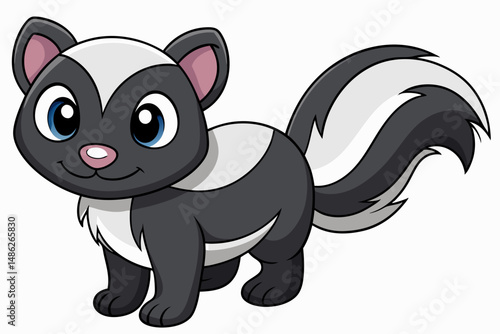 skunk vector on white background