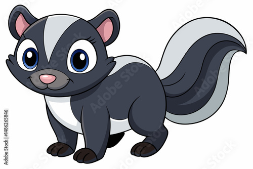 skunk vector on white background