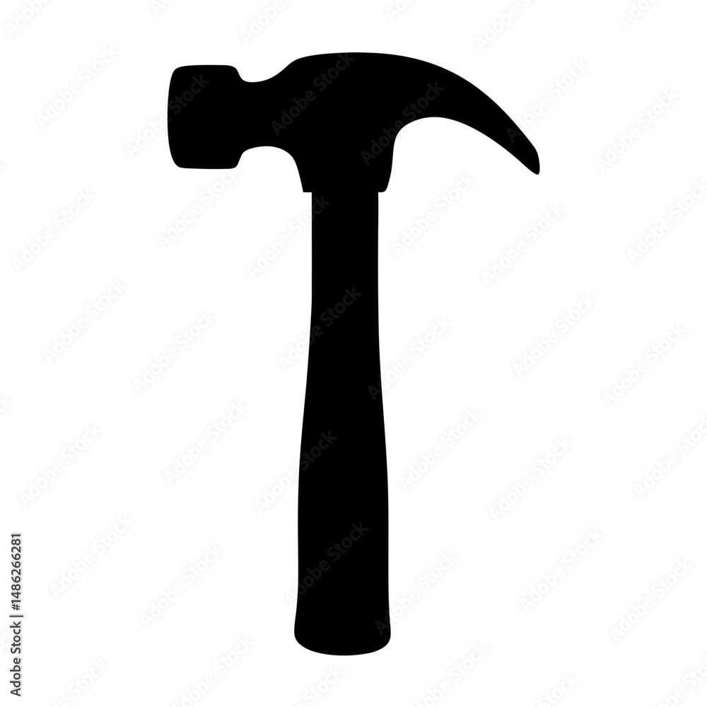 Silhouette of a hammer showing carpentry and construction tool expertise Silhouette of a hammer showing carpentry and construction tool expertise
