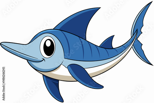 swordfish vector on white background