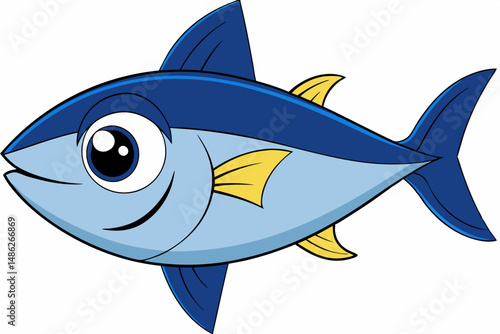 tuna vector on white background