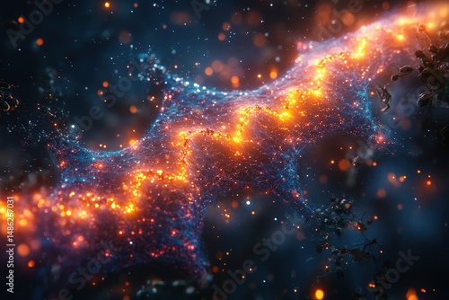 Exploring the Fusion of Biotechnology and Artificial Intelligence Through a Close Up of an Eye Glowing With Digital Elements and Data Patterns