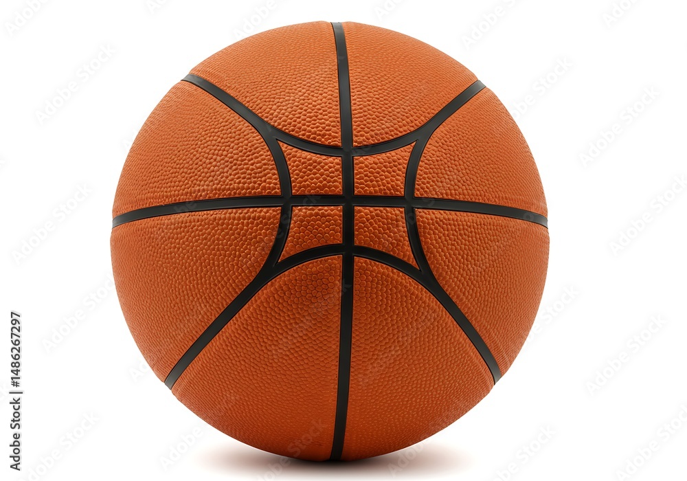 Fototapeta premium An orange basketball with black lines