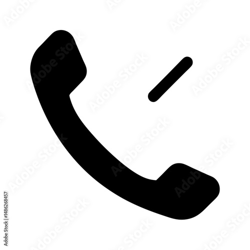 Missed call icon in black silhouette, indicating a recent failed connection