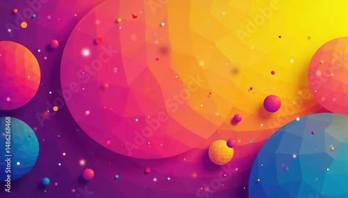 Vibrant abstract header graphic with geometric shapes and bright colors, perfect for websites and presentations , abstract background, design template, header background