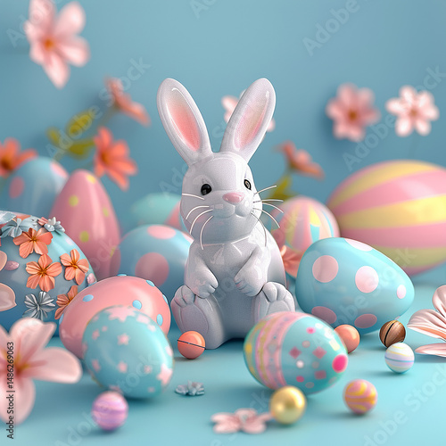 Wallpaper Mural easter bunny and eggs Torontodigital.ca