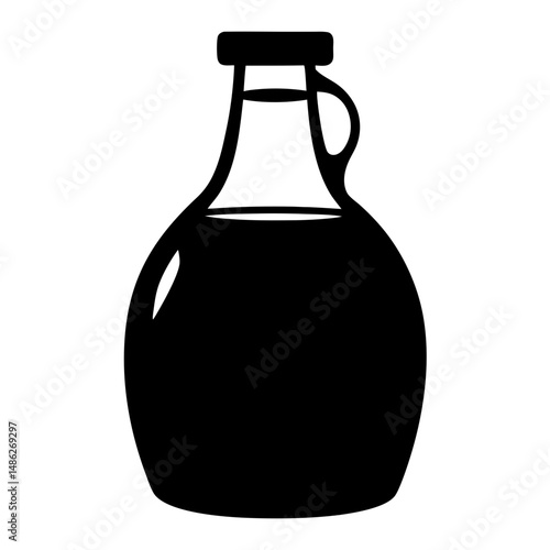 Stylized black silhouette of a stoneware jug with a handle and stopper