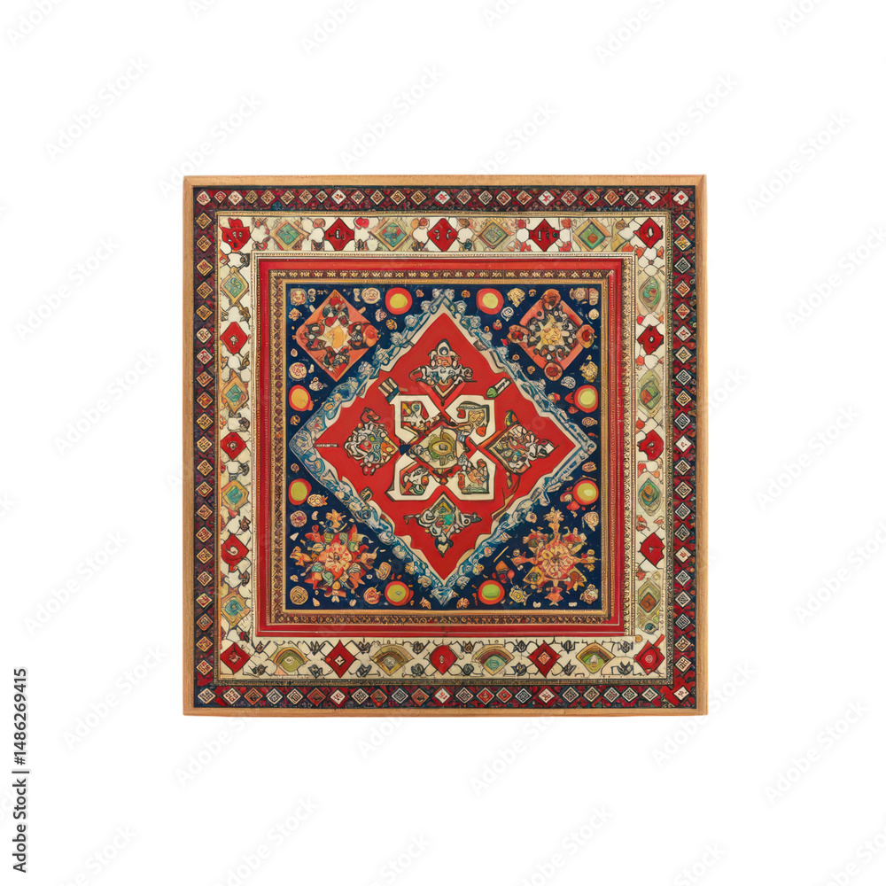 Traditional carpet design featuring intricate patterns and vibrant colors, showcasing floral motifs and geometric shapes Traditional carpet design featuring intricate patterns and vibrant colors, showcasing floral motifs and geometric shapes