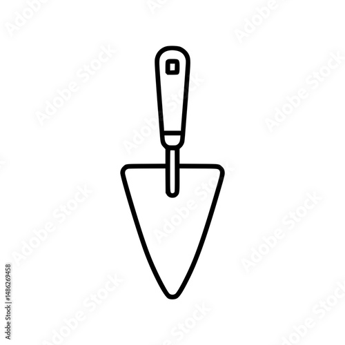 Gardening trowel icon with simple black outline