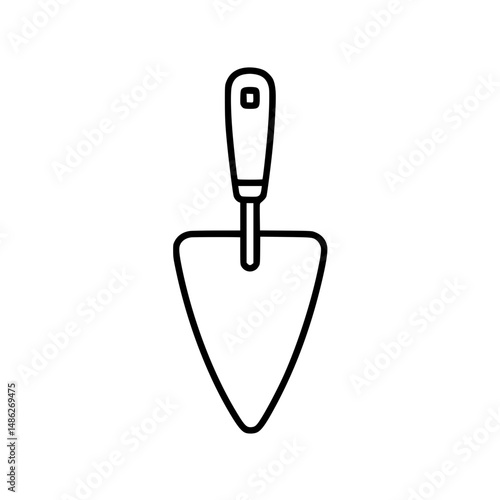Gardening trowel icon with simple black outline
