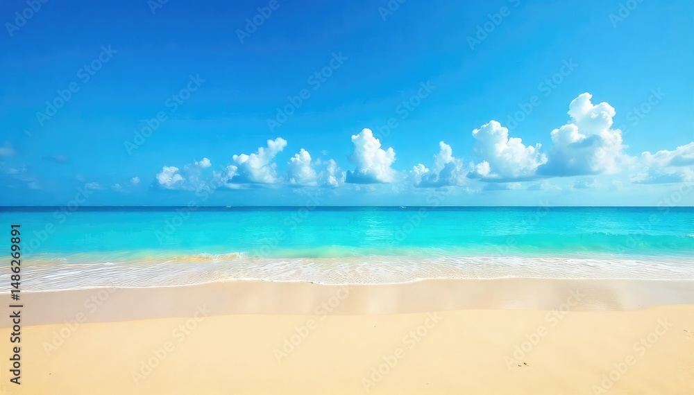 Endless expanse of golden sand meets turquoise ocean under a vibrant blue sky Perfect for travel, vacation, and summer themes Ideal for website banners and desktop wallpapers , ocean, calm Endless expanse of golden sand meets turquoise ocean under a vibrant blue sky Perfect for travel, vacation, and summer themes Ideal for website banners and desktop wallpapers , ocean, calm
