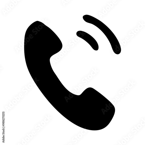 Incoming call icon depicting a ringing telephone handset in silhouette
