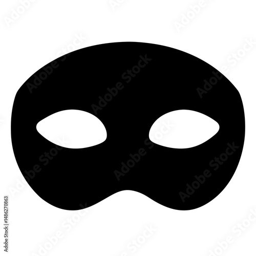 Black masquerade mask with eye holes, for costume parties and disguise