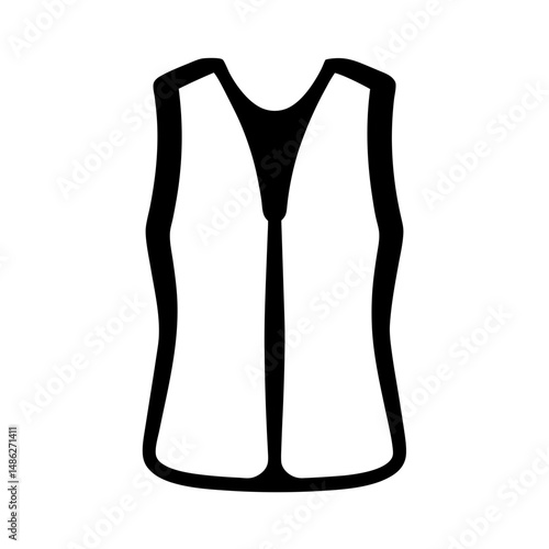 Icon of a black and white life vest or safety vest outline
