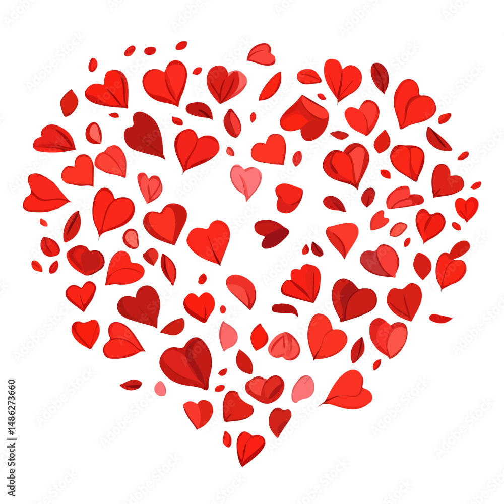 2D flat Valentines Day Rose Petals vector illustration, isolated on a white background. 2D flat Valentines Day Rose Petals vector illustration, isolated on a white background.