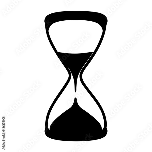 Hourglass Symbolizing Time Passing with a Monochrome Black and White Design