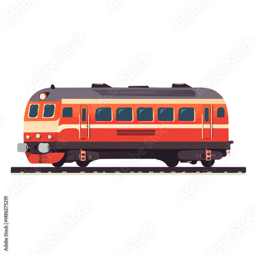 Train 2D flat vector illustration, isolated on a white background.