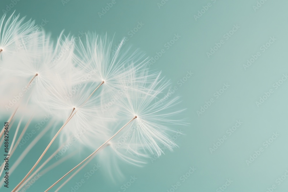 Naklejka premium Dandelion background seeds soft.