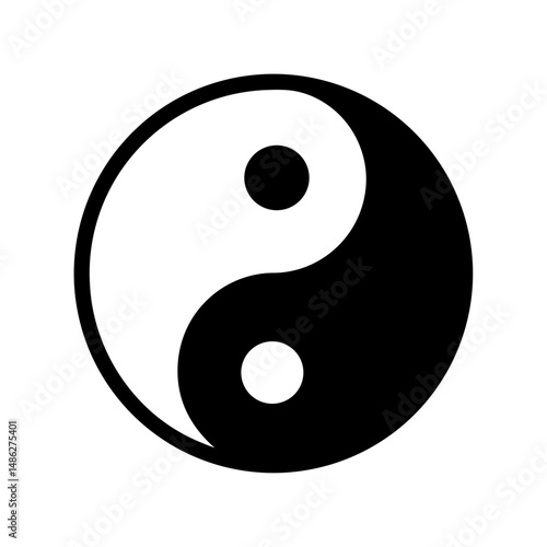 Iconic black and white Yin Yang symbol representing balance and harmony