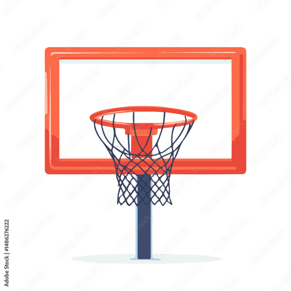 2D flat Basketball Hoop vector illustration, isolated on a white background. 2D flat Basketball Hoop vector illustration, isolated on a white background.
