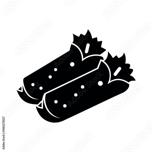 Tasty Enchiladas Black Vector Silhouette Design