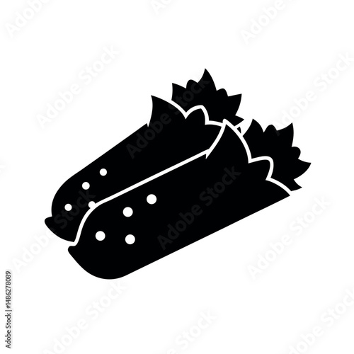 Enchiladas Black Vector Silhouette Illustration
