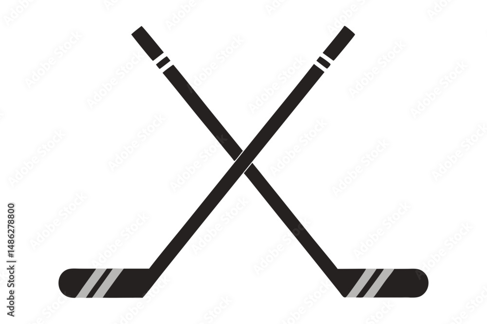 Crossed hockey sticks flat design icon Crossed hockey sticks flat design icon