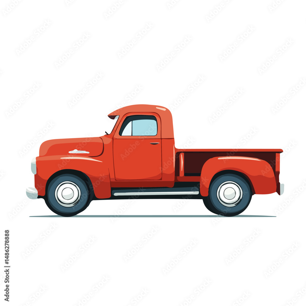 2D flat Truck vector illustration, isolated on a white background. 2D flat Truck vector illustration, isolated on a white background.