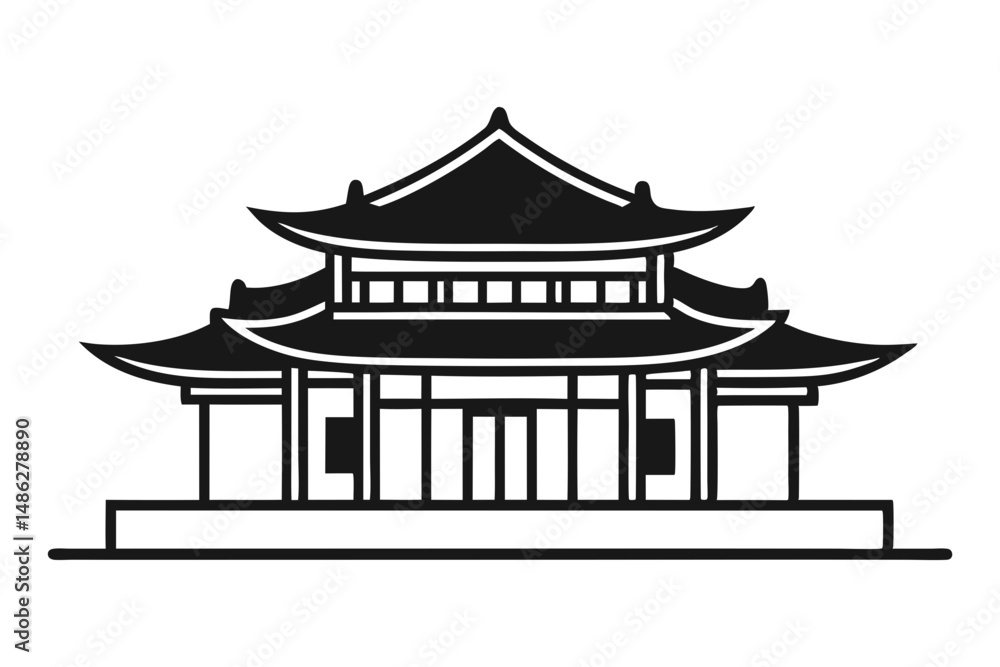 Korea cultural house black icon vector Korea cultural house black icon vector