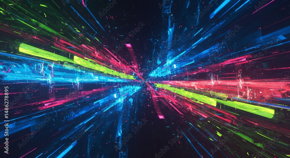 Abstract Neon Light Tunnel Vibrant Colors and Dynamic Energy Abstract Neon Light Tunnel Vibrant Colors and Dynamic Energy