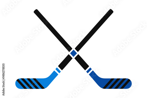 Ice hockey sticks flat icon vector style