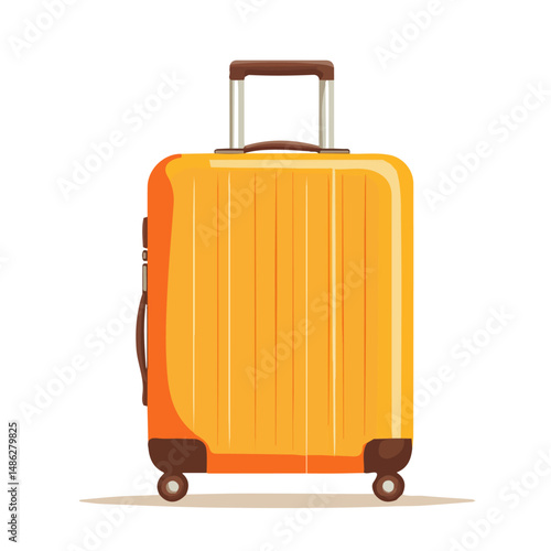 Travel Suitcase 2D flat vector illustration, isolated on a white background.