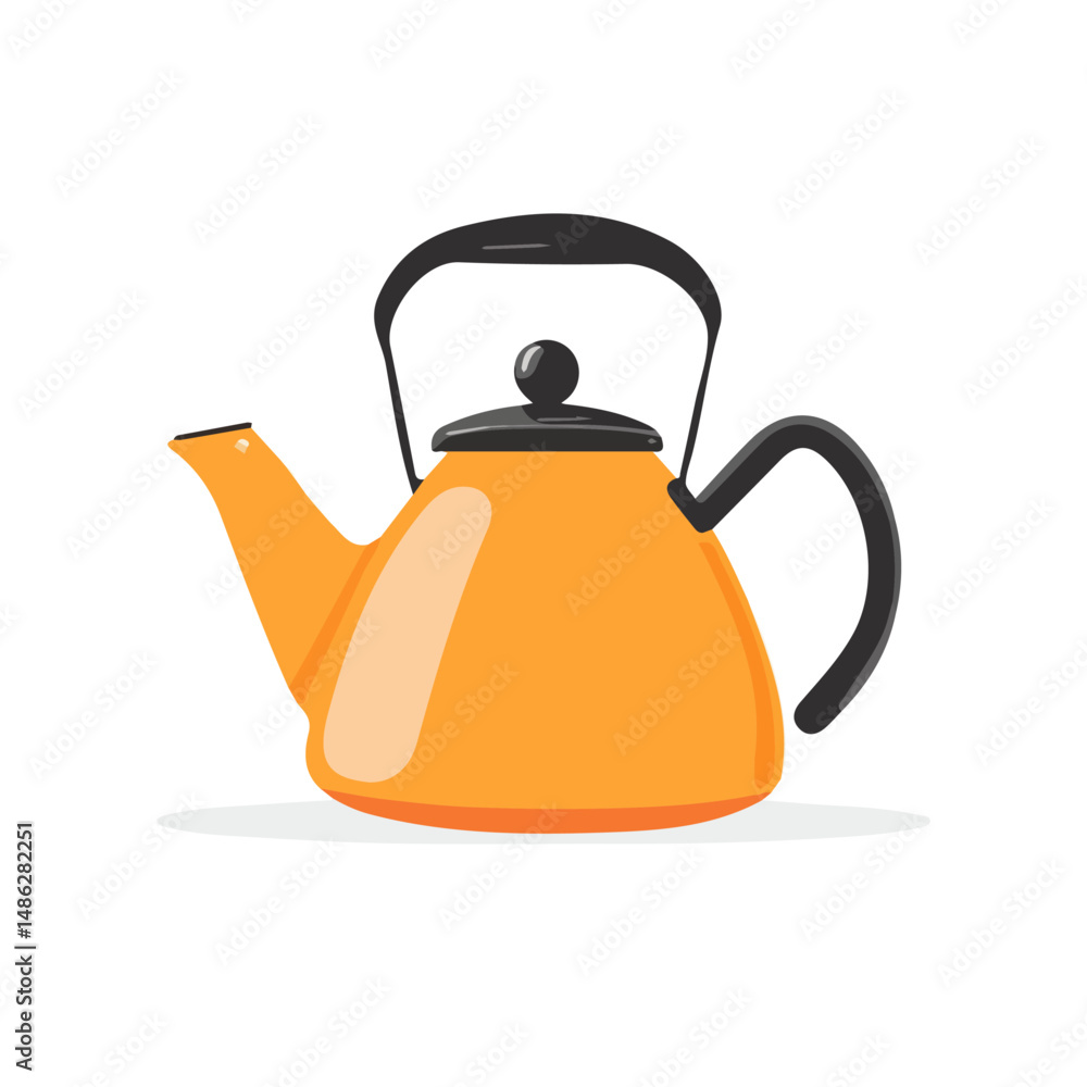 2D flat vector illustration of Tea Kettle, isolated on a white background. 2D flat vector illustration of Tea Kettle, isolated on a white background.
