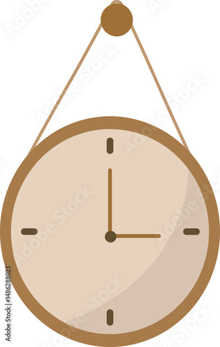 Wall Clock Illustration – Flat Vector Interior Time Icon

