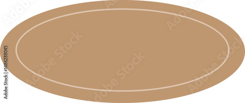 Oval Rug Illustration – Flat Vector Home Decor Element

