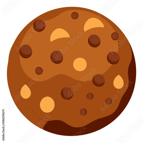 a chocolate chip cookie no background vector file.