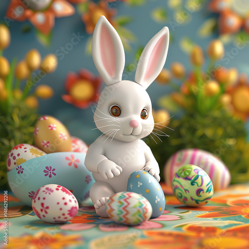 Wallpaper Mural easter bunny and eggs Torontodigital.ca